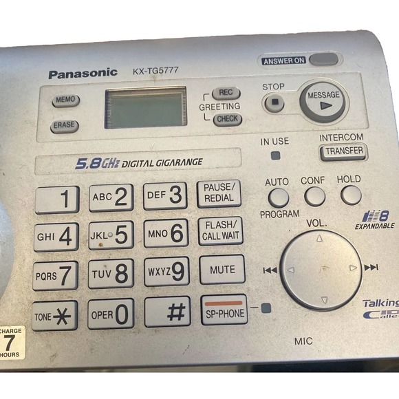 Panasonic Phones KX-TG5777 5.8GHz Cordless Expandable Digital w/3 Handsets - Picture 7 of 11